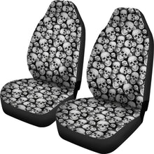 Load image into Gallery viewer, Black and Gray Skulls Roses Car Seat Covers