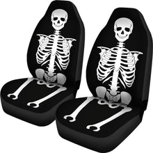 Load image into Gallery viewer, Skeleton Car Seat Covers Set of 2 Black and White
