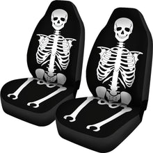 Load image into Gallery viewer, Skeleton Car Seat Covers Set of 2 Black and White