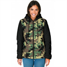 Load image into Gallery viewer, Camouflage Puffer Jacket Women's Coat Quilted Hooded