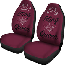 Load image into Gallery viewer, Bling Queen Cranberry Seat Covers