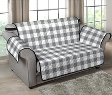 Load image into Gallery viewer, Gray White Buffalo Plaid Love Seat