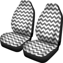 Load image into Gallery viewer, Gray and White Chevron Car Seat Covers Set