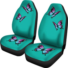 Load image into Gallery viewer, Turquoise Car Seat Covers With Purple Blue Butterflies