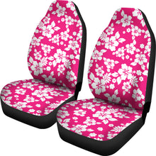 Load image into Gallery viewer, Hot Pink White Hibiscus Hawaiian Flower Car Seat Covers