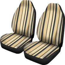 Load image into Gallery viewer, Tuscan Stripes Striped Neutral Colors Tan and Black Car Seat Covers