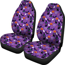 Load image into Gallery viewer, Purple Halloween Pattern Car Seat Covers Set