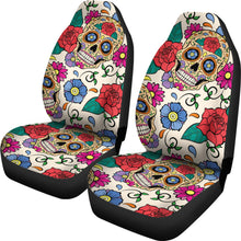 Load image into Gallery viewer, Flower Sugar Skull Car Seat Covers