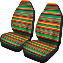 Load image into Gallery viewer, Rasta Colored Serape Striped Car Seat Covers Set
