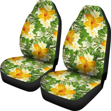 Load image into Gallery viewer, Green Yellow and Orange Tropical Flower Car Seat Covers