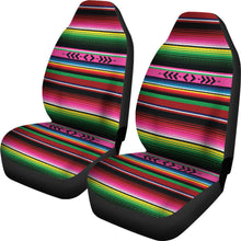 Load image into Gallery viewer, Bright Colored Pink, Green and Red Serape Style Car Seat Covers Set