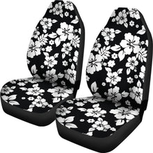 Load image into Gallery viewer, Black White Hibiscus Hawaiian Flower Pattern Car Seat Covers