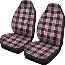 Load image into Gallery viewer, Blush Rose Pink Plaid Check Car Seat Covers