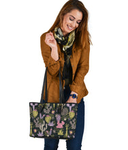 Load image into Gallery viewer, Colorful Cactus Pattern Vegan Leather Tote Bags