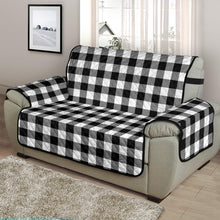 Load image into Gallery viewer, Black White Buffalo Plaid 48" Chair and a Half Sofa Couch Protector Cover Farmhouse Decor
