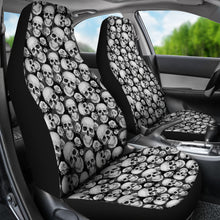 Load image into Gallery viewer, Black and Gray Skulls Roses Car Seat Covers