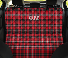 Load image into Gallery viewer, Cooper Custom Back Seat Cover For Pets Red, Black, White Plaid Tartan