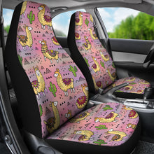 Load image into Gallery viewer, Pink Llama and Cactus Car Seat Covers Boho Seat Protectors