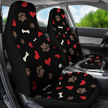 Load image into Gallery viewer, Dog Love Pattern Car Seat Covers Set Black, Red and Brown