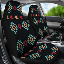 Load image into Gallery viewer, Black, Red and Turquoise Native Navajo Inspired Tribal Pattern Car Seat Covers