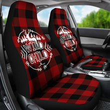 Load image into Gallery viewer, Wild Child on Buffalo Plaid Car Seat Covers