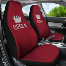 Load image into Gallery viewer, Queen and King His and Hers Car Seat Covers Set In Burgundy