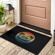 Load image into Gallery viewer, Aloha Palm Trees and Retro Sunset Doormat