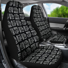 Load image into Gallery viewer, Black and White Tribal Abstract Car Seat Covers Set