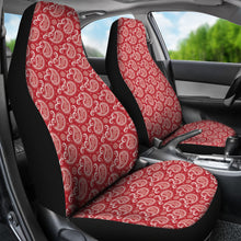 Load image into Gallery viewer, Red Paisley Pattern Car Seat Covers Bandana Print