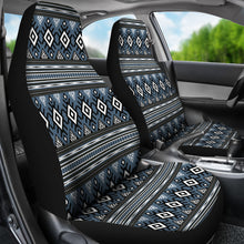 Load image into Gallery viewer, Blue , White and Black Abstract Boho Ethnic Pattern Car Seat Covers Set