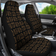 Load image into Gallery viewer, Black and Tan Tribal Abstract Car Seat Covers Set