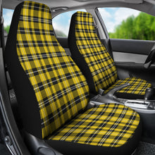 Load image into Gallery viewer, Yellow Black and White Plaid Tartan Car Seat Covers