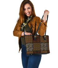 Load image into Gallery viewer, Patchwork Animal Print Pattern Vegan Leather Tote Bag