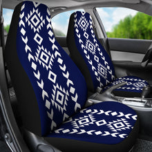 Load image into Gallery viewer, Navy and White Tribal Ethnic Pattern Car Seat Covers Set