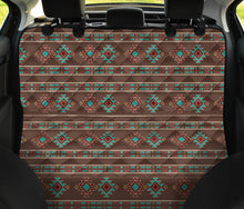 Load image into Gallery viewer, Brown, Turquoise and Cream Ethnic Tribal Pattern Dog Hammock Back Seat Cover For Pets