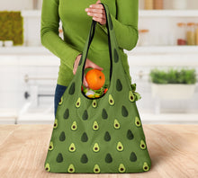 Load image into Gallery viewer, Avocado Pattern Reusable Grocery Shopping Bags Pack of 3
