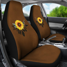 Load image into Gallery viewer, Sunflower Dreamcatcher on Dark Colored Suede Texture Background Seat Protectors