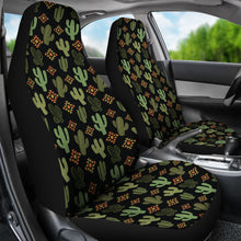 Load image into Gallery viewer, Drab Green and Gold Cactus Pattern Car Seat Covers Set