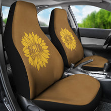 Load image into Gallery viewer, Faith Sunflower on Rustic Brown Faux Suede Car Seat Covers