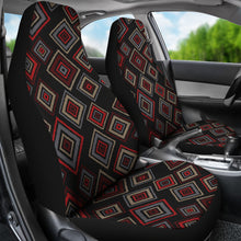 Load image into Gallery viewer, Red, Black, Gray Geometric Diamond Retro Ethnic Pattern Car Seat Covers