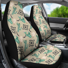 Load image into Gallery viewer, Tan Car Seat Covers With Cactus and Longhorn Skull