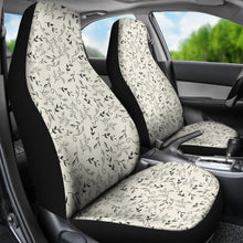 Load image into Gallery viewer, Off White With Black and Gray Leaves Car Seat Covers