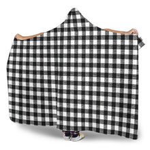 Load image into Gallery viewer, Black and White Buffalo Check Hooded Blanket
