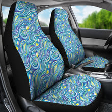 Load image into Gallery viewer, Abstract Blue Waves Car Seat Covers Set