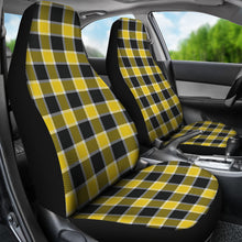 Load image into Gallery viewer, Yellow Black and White Plaid Check Car Seat Covers
