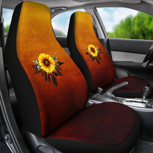 Load image into Gallery viewer, Burnt Orange Ombre With Sunflower Dreamcatcher Car Seat Covers Set