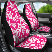 Load image into Gallery viewer, Hot Pink White Hibiscus Hawaiian Flower Car Seat Covers