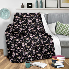 Load image into Gallery viewer, Black and Pink Boho Soft Suede Polyester Blanket