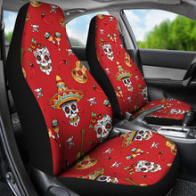 Load image into Gallery viewer, Guitar Sugar Skull Car Seat Covers