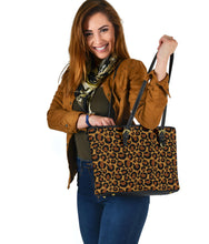 Load image into Gallery viewer, Leopard Print Vegan Leather Tote Bags